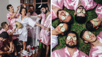 Illustration : N'ayant pas de copines pour faire son enterrement de vie de jeune fille, elle invite à la place ses copains