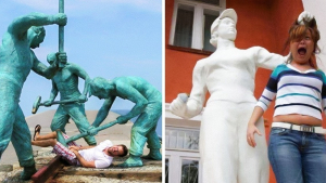 Illustration : "26 statues hilarantes grâce à de simples passants imaginatifs"