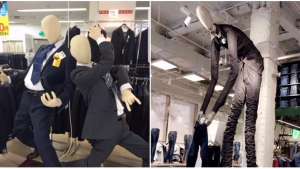 Illustration : "18 mannequins aux positions plutôt… inattendues"