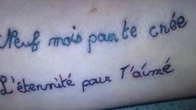 Illustration : "15 tatouages complètement ratés à cause de fautes de français"