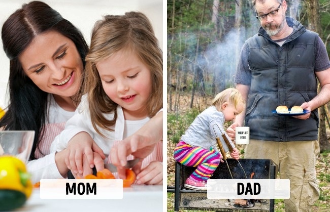 Illustration de l'article : 10 choses que les mamans et les papas font de façon radicalement différente
