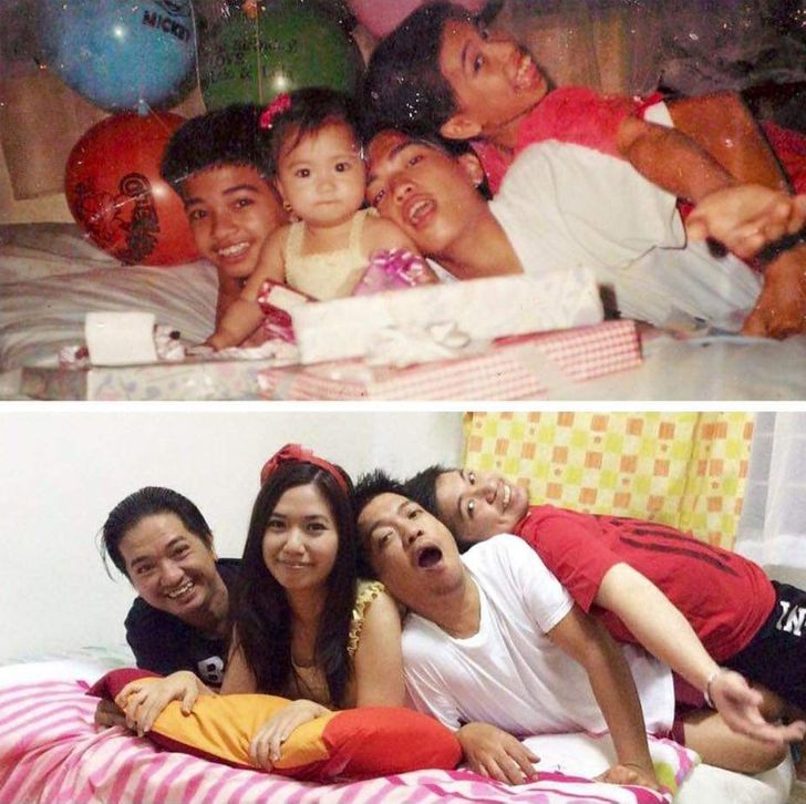 Illustration de l'article : Ces 18 personnes reproduisent leurs plus vieilles photos 