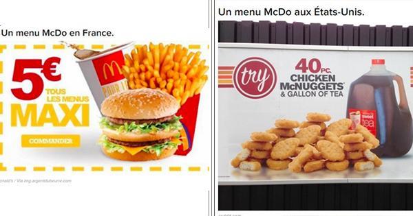 Illustration de l'article : 9 photos choquantes montrant la différence entre la cuisine française et la cuisine américaine !