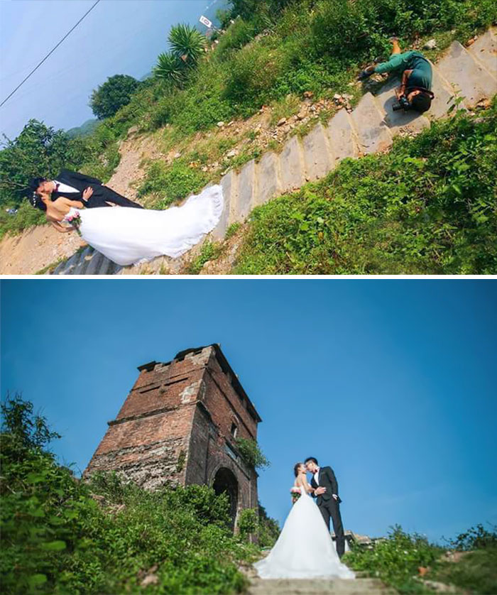 Illustration de l'article : 15 photos montrant qu’il faut savoir donner de sa personne pour être photographe de mariage