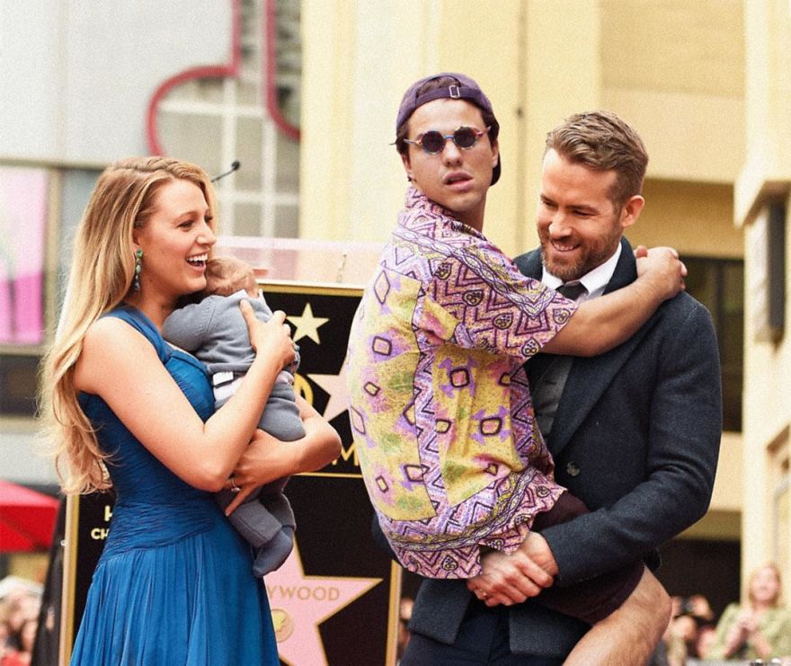 Illustration de l'article : Il décide de s’incruster avec succès sur les photos de célébrités