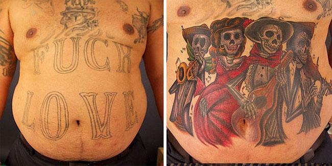 Illustration de l'article : Ces 20 tatouages ratés rattrapés le mieux possible par du tattoo cover