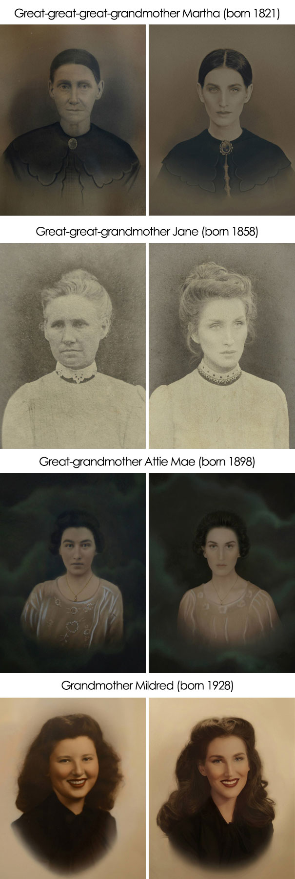 Illustration de l'article : Ces 20 personnes ont reproduit les photos de leurs grands-parents à la perfection