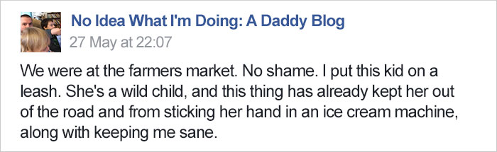 Illustration de l'article : Ce papa provoque des milliers de r&eacute;actions en expliquant pourquoi il tient sa fille en laisse... 