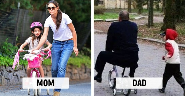 Illustration de l'article : 10 choses que les mamans et les papas font de façon radicalement différente