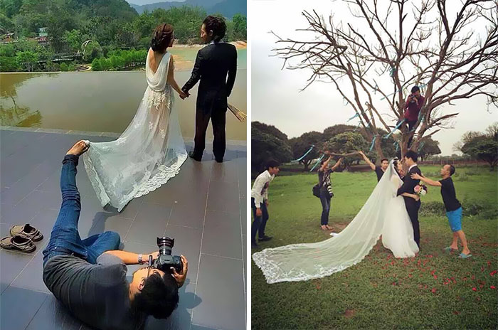 Illustration de l'article : 15 photos montrant qu’il faut savoir donner de sa personne pour être photographe de mariage